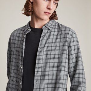 AllSaints Plaid Gray Medium